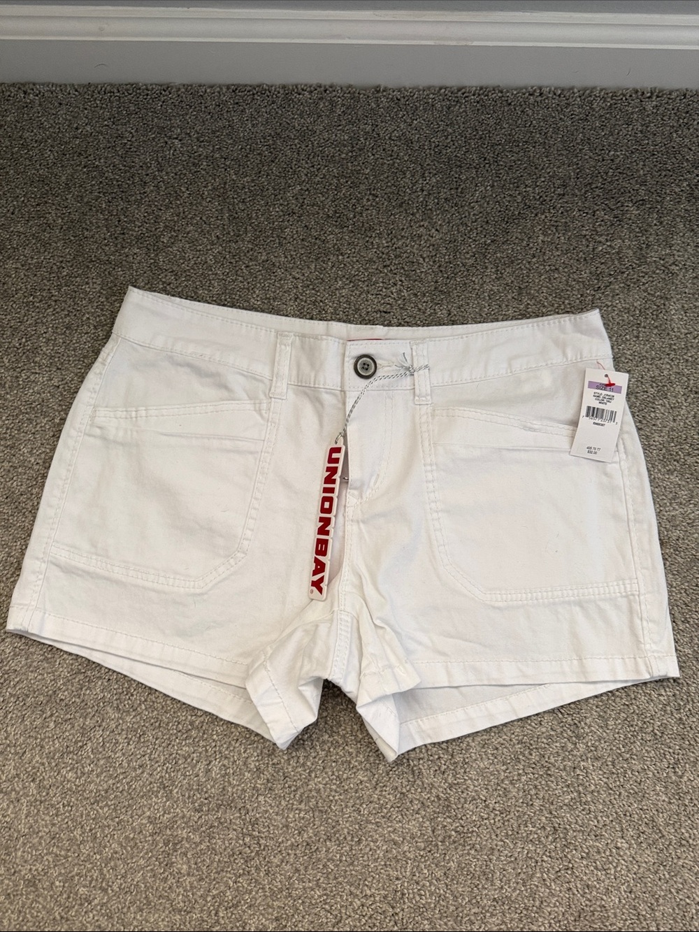 UNIONBAY Women's White Casual Denim Jean Shorts